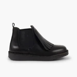 Pisamonas Botins Pele Menina Lingueta Franjas Clearance