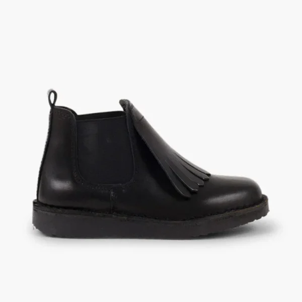 Pisamonas Botins Pele Menina Lingueta Franjas Clearance