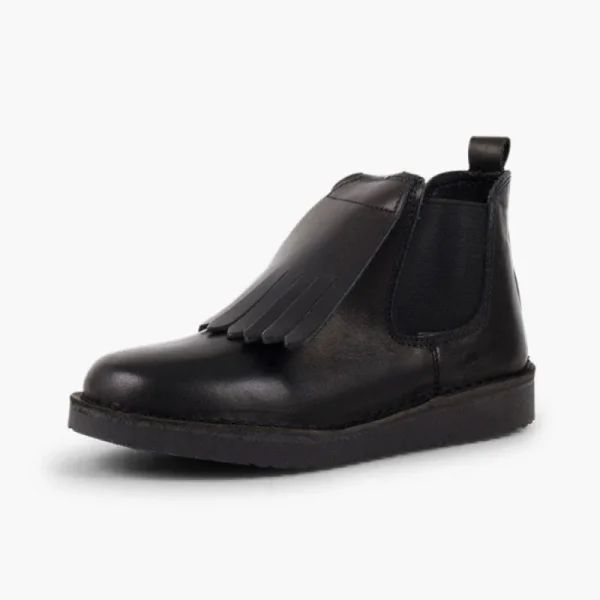 Pisamonas Botins Pele Menina Lingueta Franjas Clearance
