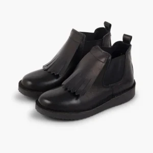 Pisamonas Botins Pele Menina Lingueta Franjas Clearance