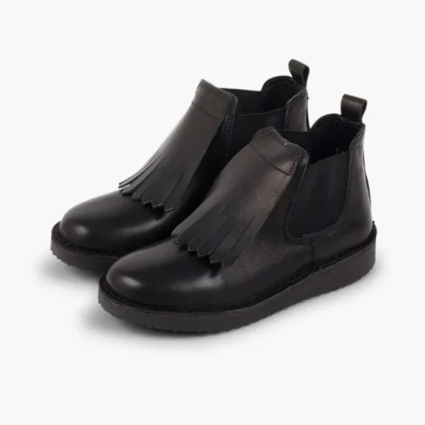 Pisamonas Botins Pele Menina Lingueta Franjas Clearance