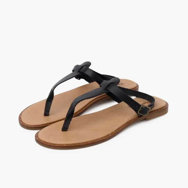 Pisamonas Sandálias Pele Tira Central Com Tachas Sale