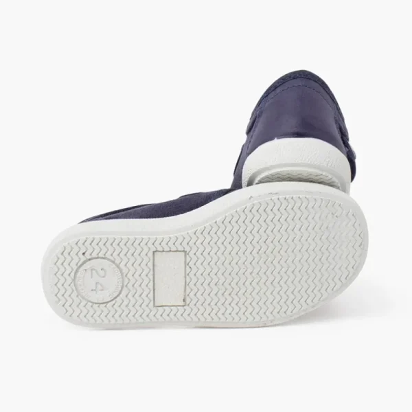Pisamonas Sapatilhas Lona Fecho Aderente Detalhe Pele Cor Azul Jeans Sale