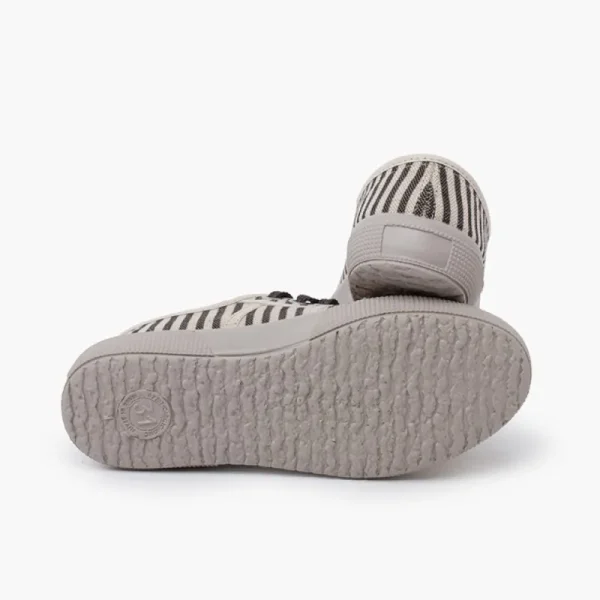 Pisamonas Sapatilhas Riscas Sola Larga Cor Crudo Y Gris Store