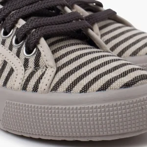 Pisamonas Sapatilhas Riscas Sola Larga Cor Crudo Y Gris Store