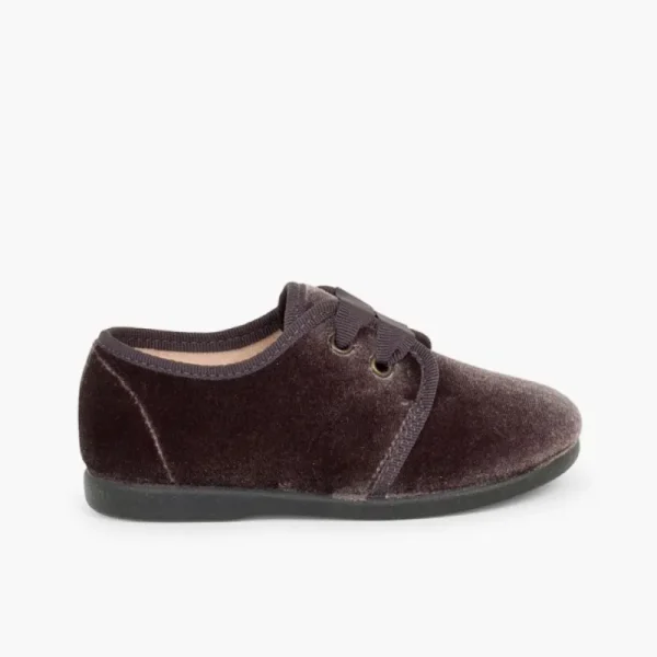 Pisamonas Sapatos De Veludo Atacadores Gorgorao New