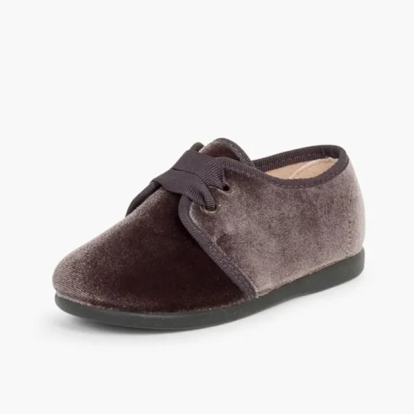 Pisamonas Sapatos De Veludo Atacadores Gorgorao New