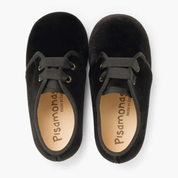 Pisamonas Sapatos De Veludo Atacadores Gorgorao New