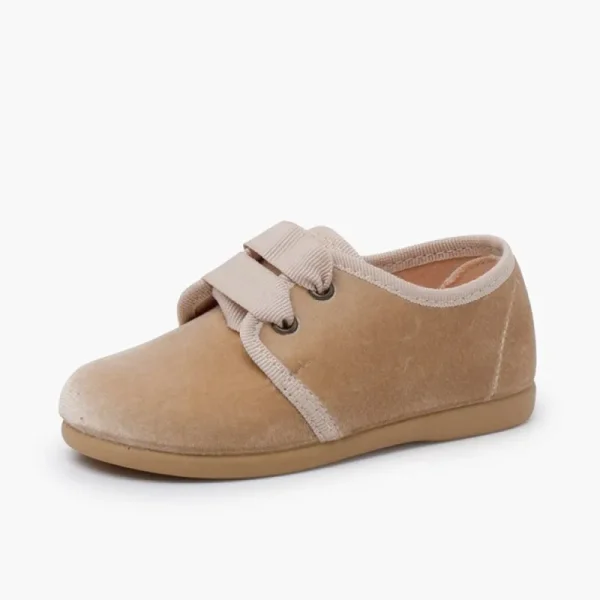 Pisamonas Sapatos De Veludo Atacadores Gorgorao New