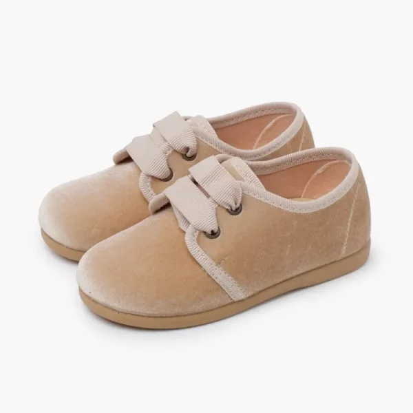 Pisamonas Sapatos De Veludo Atacadores Gorgorao New